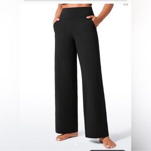 CRZ YOGA Black Wide-Leg Pants
